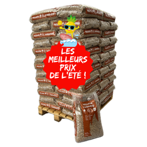 Granulés de bois premium Wooday - Palette de 65 ou 33 sacs de 15 kg
